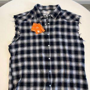 YoungLA 445 Sleeveless Flannel (black/white) - SOLDOUT Online